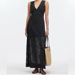 Madewell Black Eyelet Maxi Dress